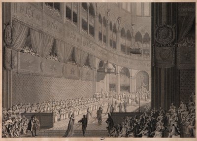 De kroning van Napoleon I, ca. 1805 door Jean Baptiste and Fontaine, Pierre Francois Leonard Isabey